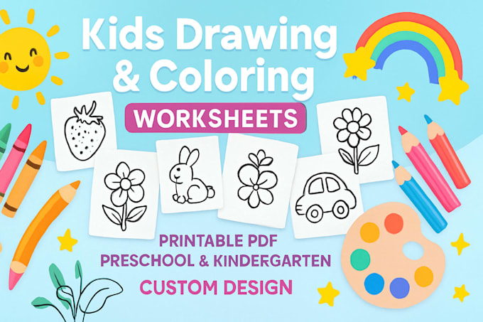 create fun printable kids drawing and coloring worksheets