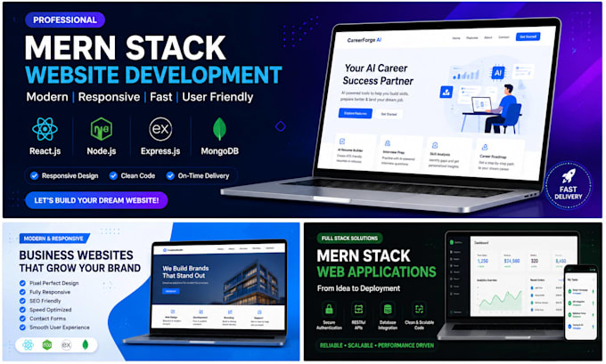 build a modern responsive mern stack website