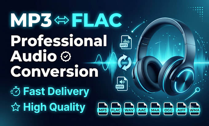 convert mp3 to flac, wav, aac, m4a and any audio format