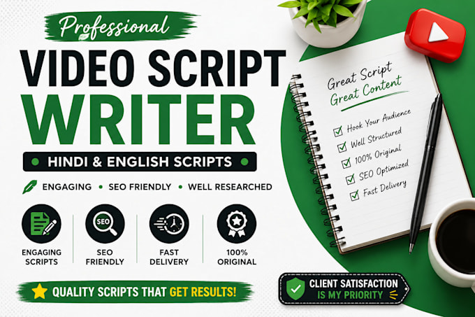 write engaging youtube scripts in hindi and english