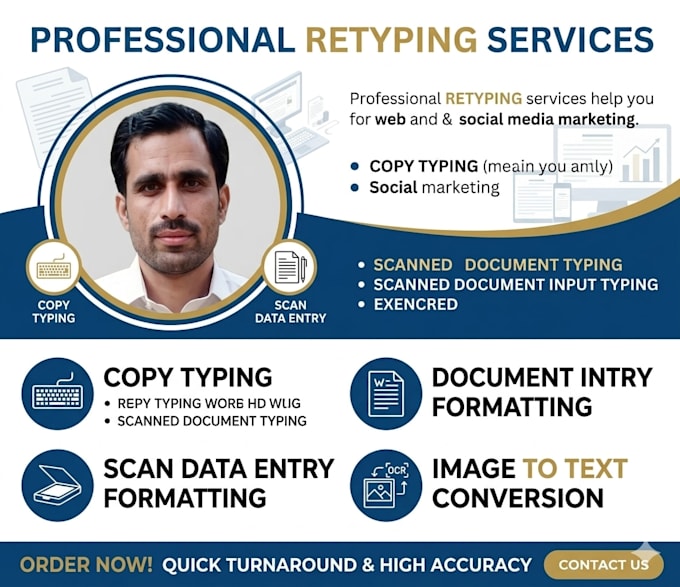 retype any document, handwritten text, images to ms word or excel