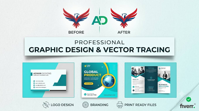 do professional graphic design, logo design and vector tracing