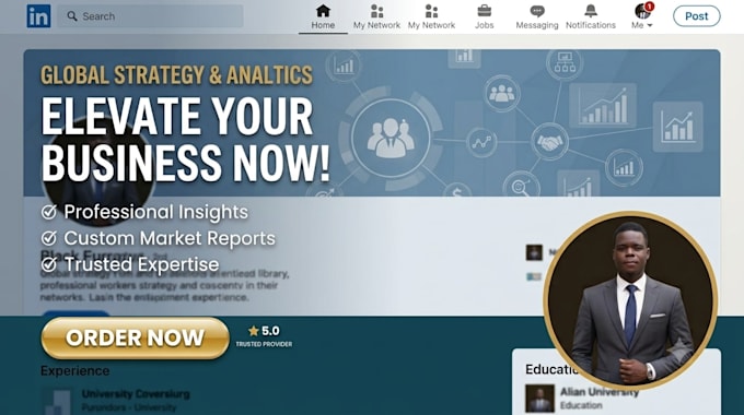 do professional linkedin optimization, design custom banner and career branding
