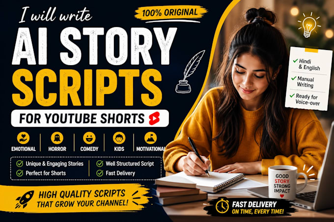 write engaging ai youtube shorts scripts in hindi and eng