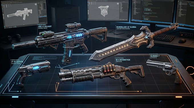create custom 3d game asset, low poly game props, environment asset, game art