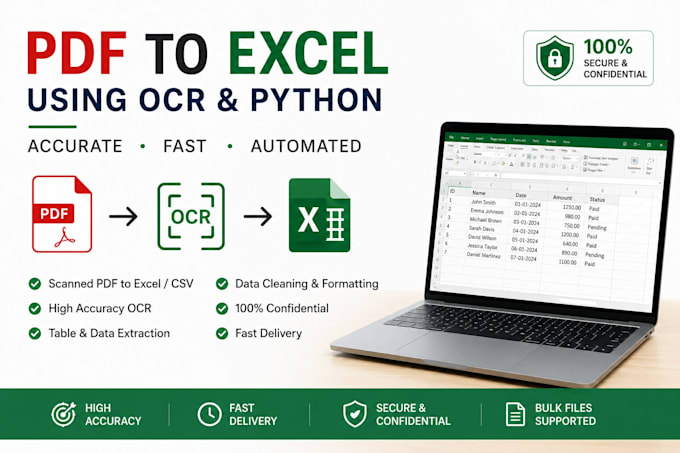 extract PDF data to excel using ocr and python automation