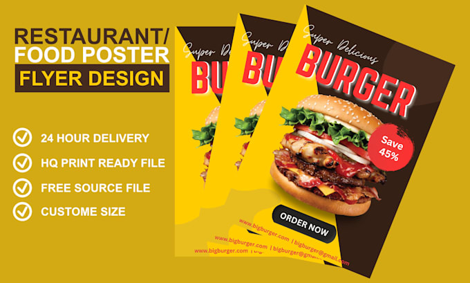create luxury food menu,flyer, poster and brochure design