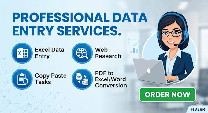 do professional data entry,copy paste , and web research