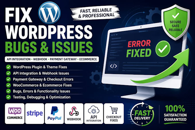 fix wordpress bug fix API integration webhook payment gateway error wix issues