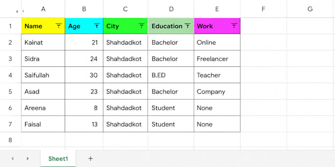 create excel formulas, filters and clean your messy sheet