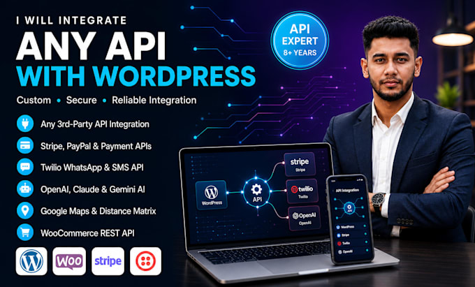 integrate any API into your wordpress or woocommerce site