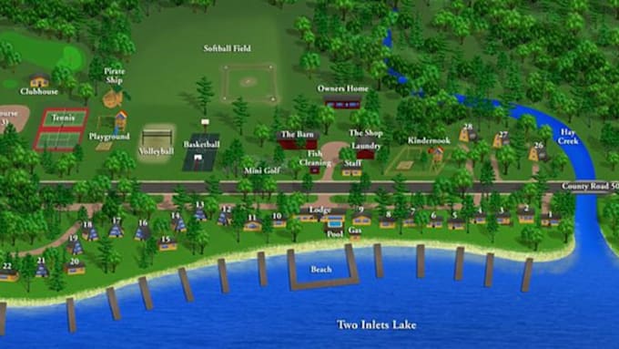create vector maps for rv parks, campgrounds, and resorts