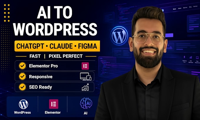 convert ai mockup, chatgpt, claude, figma to wordpress elementor