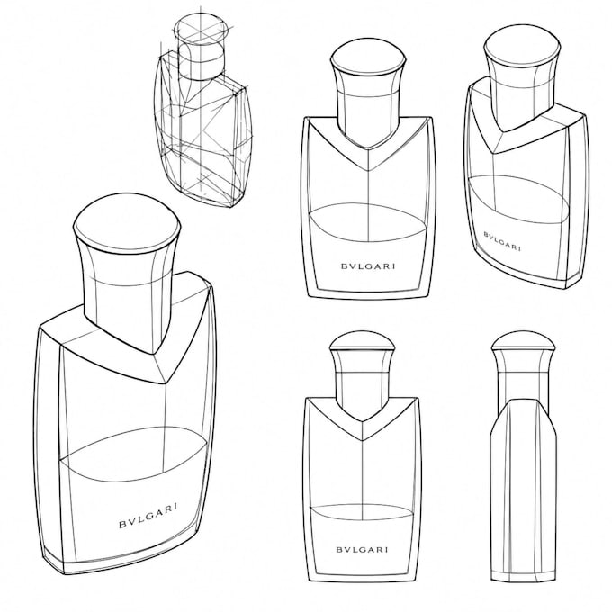 design a luxury perfume bottle, packaging and label