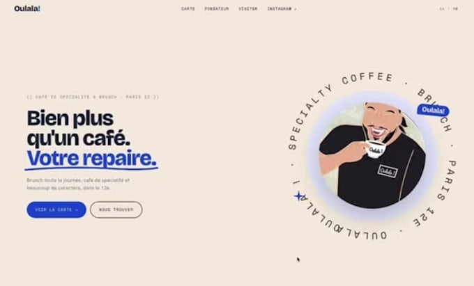 design a modern, aesthetic website for your cafe or restaurant