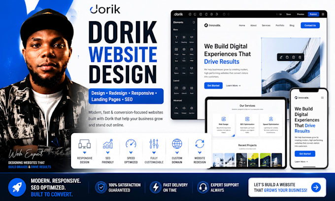 design dorik corporate small business photographer  product website landing page