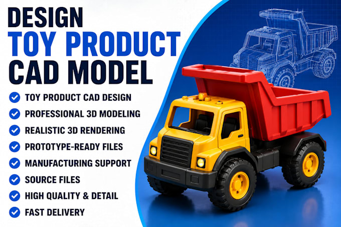design toy product cad model with realistic 3d rendering for prototype