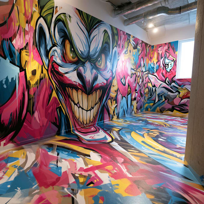 create custom graffiti art designs murals and wall arts