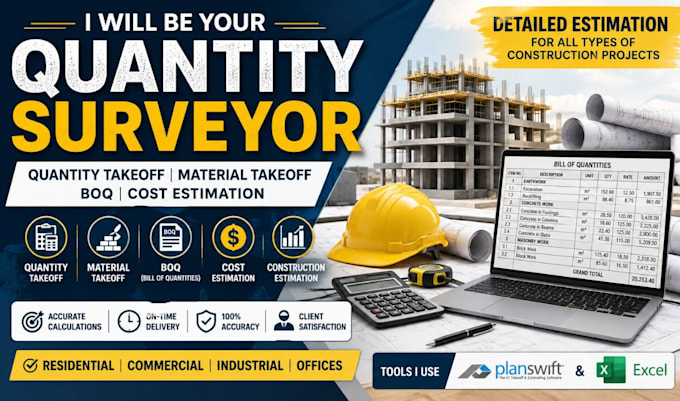 be quantity surveyor for quantity takeoff material takeoff boq cost estimation
