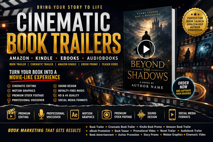 create unique cinematic teaser and trailer for amazon book
