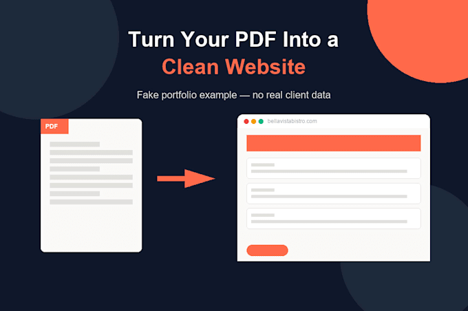 turn your PDF, brochure, or menu into a clean website
