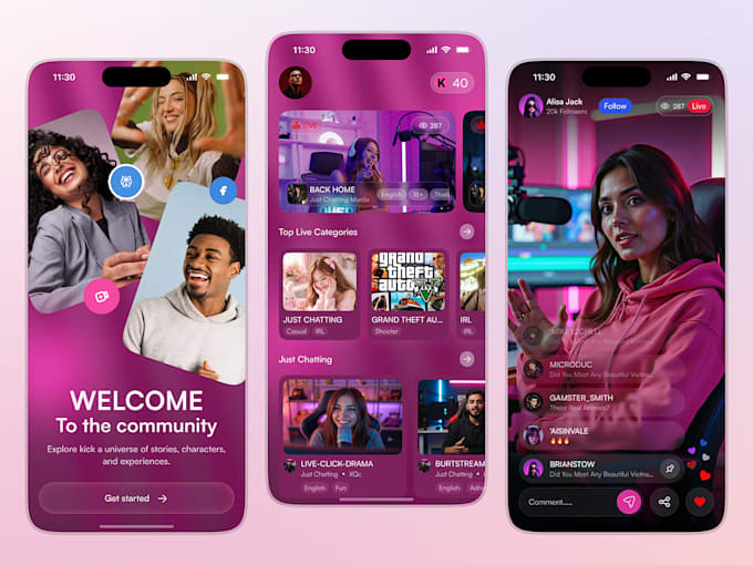 develop live streaming app streaming website video streaming app streaming app