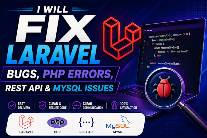 fix laravel PHP bugs, API issues and mysql errors