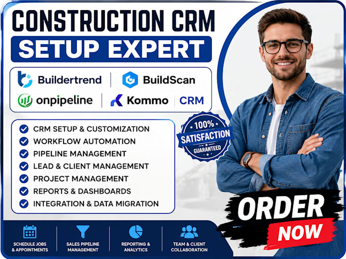 setup construction CRM buildertrend buildscan onpipeline kommo CRM automation
