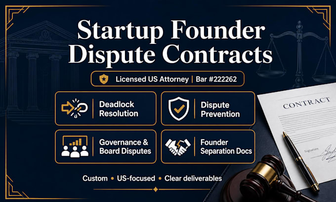 draft legal founder conflict resolution and separation agreements