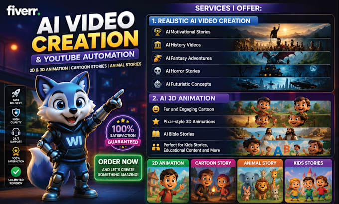 create ai videos and 2d 3d animation