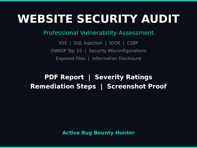 perform a professional website security audit and vulnerability report