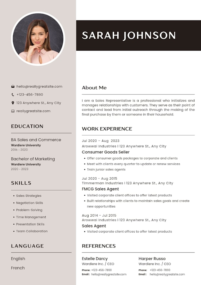 write a professional ats friendly CV or resume