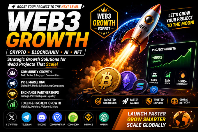 grow your crypto, web3, blockchain, nft or ai project