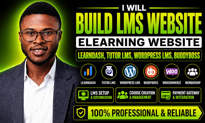 build lms website elearning website learndash tutor lms wordpress lms buddyboss
