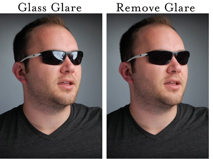 professionally remove glare or reflections from glasses