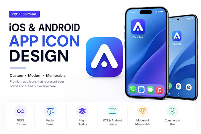 design a professional ios and android mobile app icon