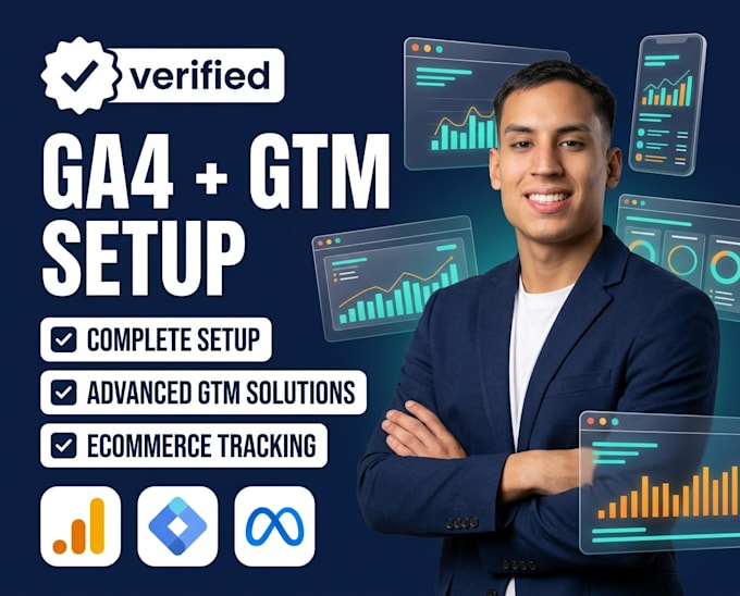 setup ga4, GTM, meta pixel and ecommerce conversion tracking