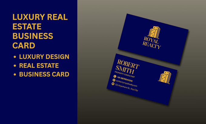 design elegant property business card and luxury real estate branding