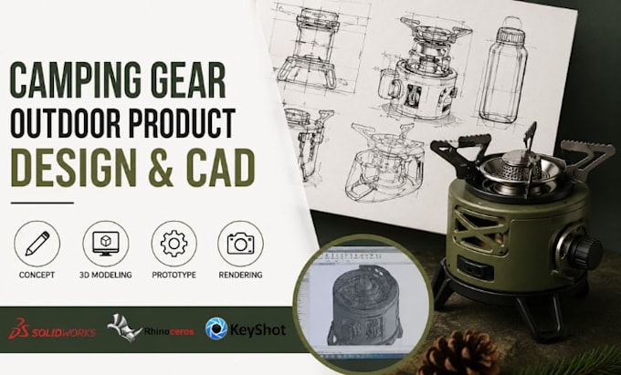 do camping gear design, outdoor product cad, solidworks prototype