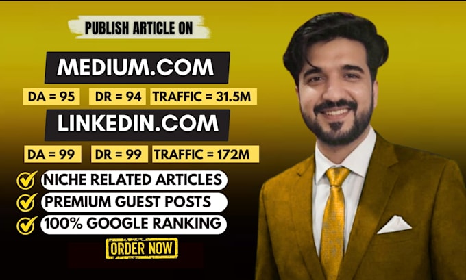 write and publish article on medium,com and linkedin,com premium guest post
