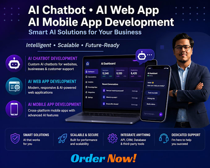 build ai powered web app, chatbot and saas application