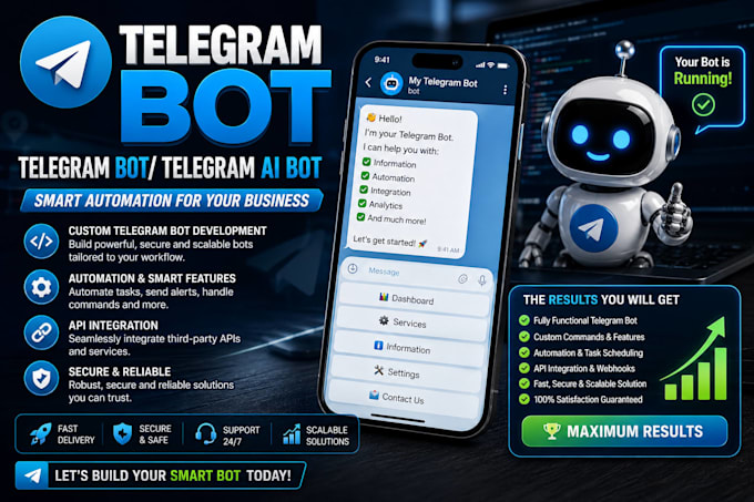develop telegram mini app and telegram bot reservation bot with API integration