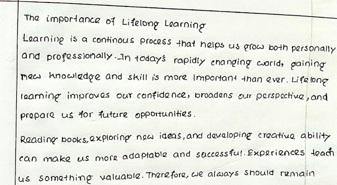 write beautiful handwritten english notes assignments