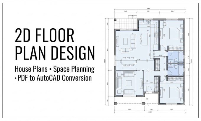 do 2d floor plan design,house plan, space planning and PDF to autocad conversion