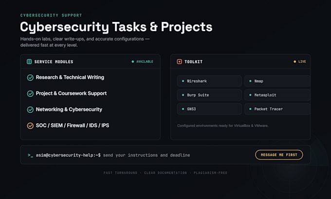 do cybersecurity projects and tasks