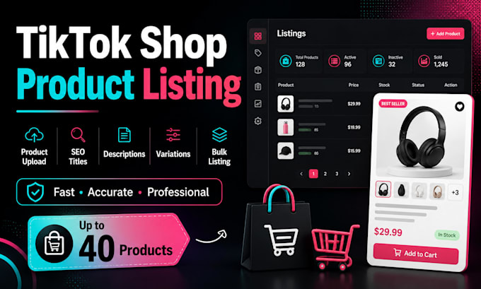 do tiktok shop product listing, upload and SEO optimization