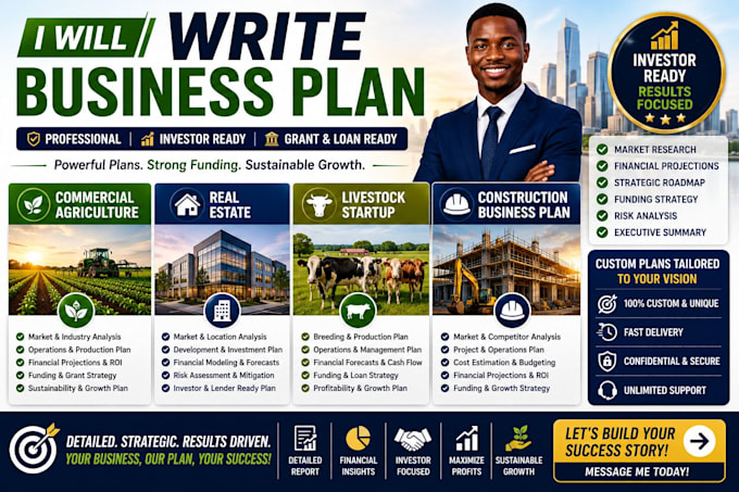 commercial agriculture real estate livestock startup construction business plan