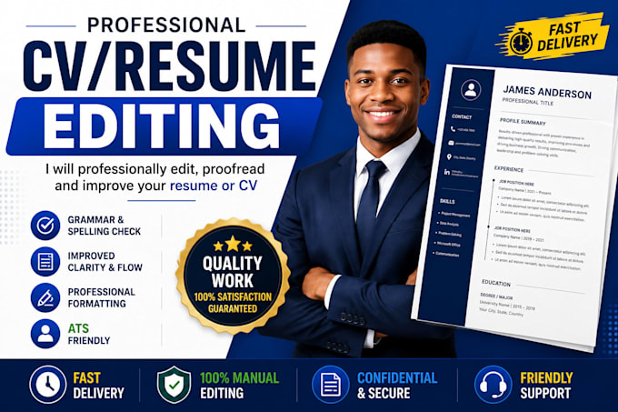 professionally edit, proofread, and improve your resume or CV