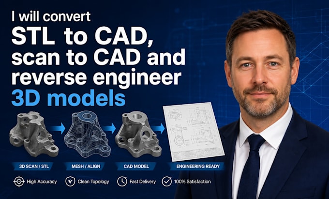 convert stl to cad, scan to cad and reverse engineer 3d models