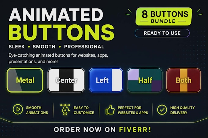 give a bundle of animated buttons for web ui design